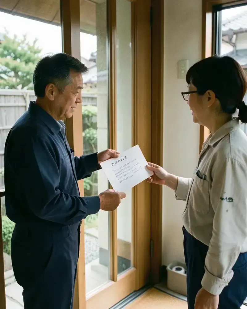 見積もり書をお客様に提示する作業