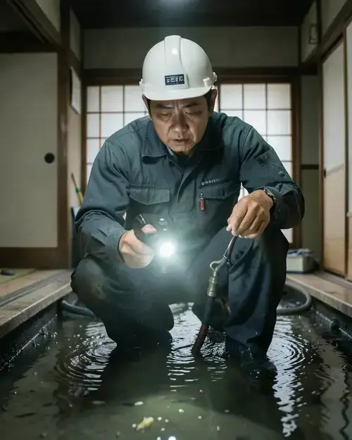 緊急対応で排水トラブルを解消する専門スタッフ